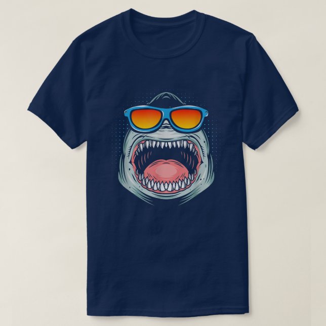 Great White Shark Shark Fish Funny Shark  T-Shirt (Design Front)