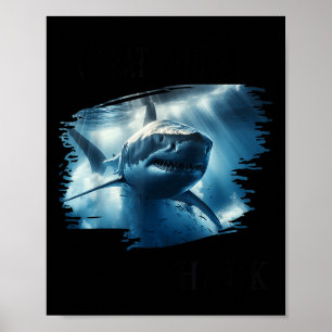 Great White Shark, Shark Swimming In The Ocean  Poster