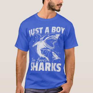 Great White Shark Sharkfish I Just A Boy Who Loves T-Shirt