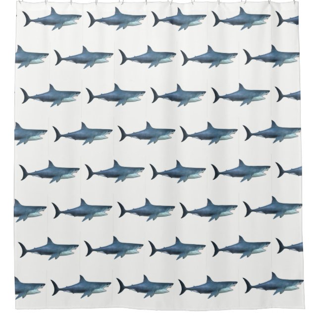 Great White Shark  Shower Curtain (Front)