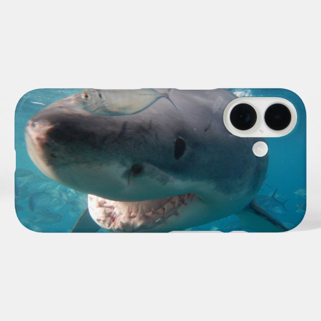 Great White Shark Smile Teeth Portrait Australia Case-Mate iPhone Case (Back (Horizontal))
