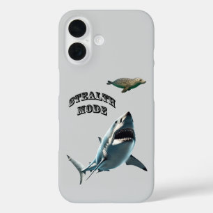 Great White Shark Stalking a Seal Underwater URM iPhone 16 Case