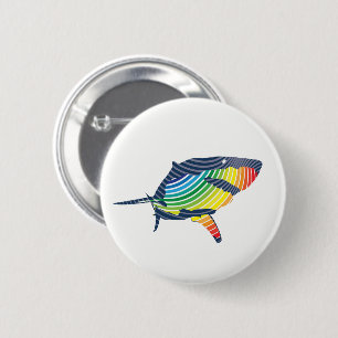 Great White Shark Swoosh 6 Cm Round Badge