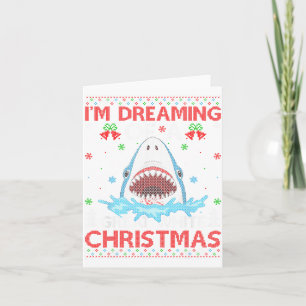 Great White Shark Ugly Xmas Sweater Shark Fishing Card