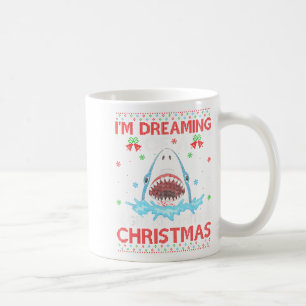 Great White Shark Ugly Xmas Sweater Shark Fishing Coffee Mug
