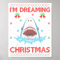 Great White Shark Ugly Xmas Sweater Shark Fishing