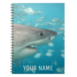 Great White Shark Underwater Portrait Personalised Notebook