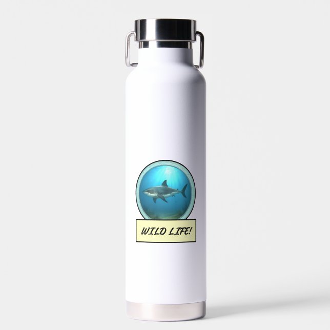 Great White Shark Water Bottle (Front)