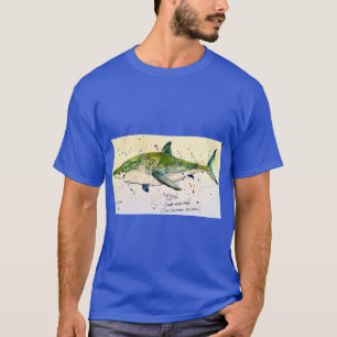 Great White shark watercolor by Breekha T-Shirt