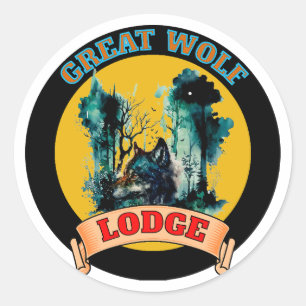 GREAT WOLF LODGE  CLASSIC ROUND STICKER