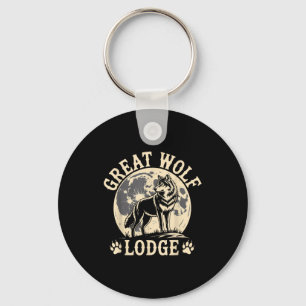Great Wolf Lodge Howling Wolf Full Moon Nature Sce Key Ring