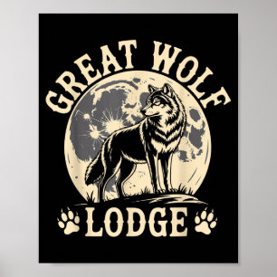 Great Wolf Lodge Howling Wolf Full Moon Nature Sce Poster
