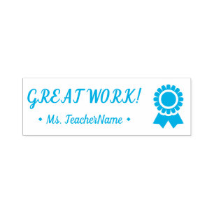 "GREAT WORK!" + Custom Educator Name Self-inking Stamp