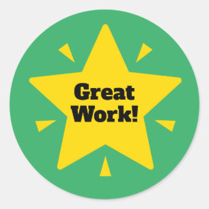 "Great Work!"  Customise Reward Sticker