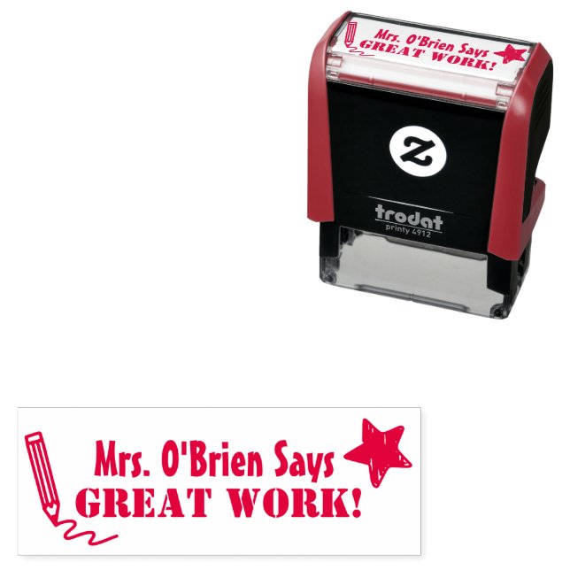 Great Work | Personalised Teachers  Self-inking Stamp (In Situ)