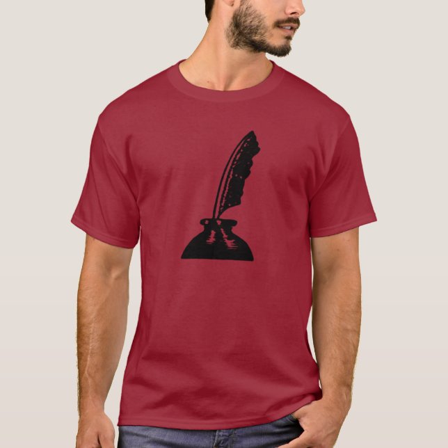 Great Writer or Teacher Quill Pen T-Shirt (Front)
