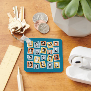 Great writers, poets and playwrights on stamps-1 key ring