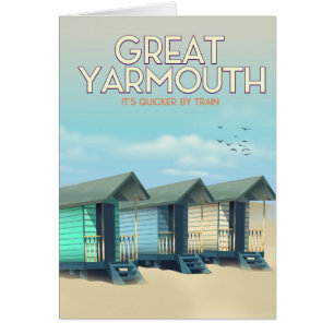 Great Yarmouth Beach hut travel poster