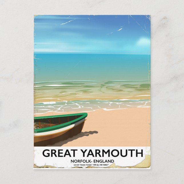 Great Yarmouth, Norfolk, Seaside travel poster Postcard (Front)