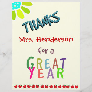 Great Year, Classroom Thank You Card