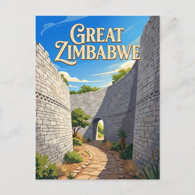 Great Zimbabwe Enclosure Zimbabwe Postcard (Front)