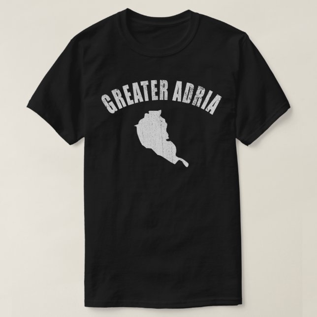 Greater Adria Distressed Map Design  T-Shirt (Design Front)