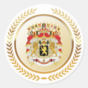 Greater Coat of Arms of Belgium Classic Round Sticker