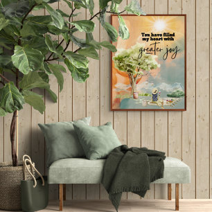 Greater Joy Bible Verse Psalm 4 7 Poster