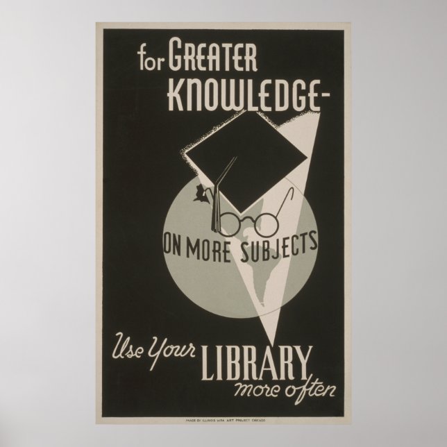 Greater Knowledge Library Vintage WPA Poster (Front)