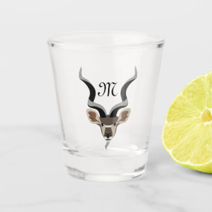 Greater Kudu Antelope Monogram Shot Glass