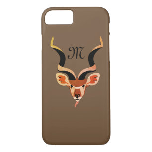 Greater Kudu Head Illustrated Monogram iPhone 8/7 Case