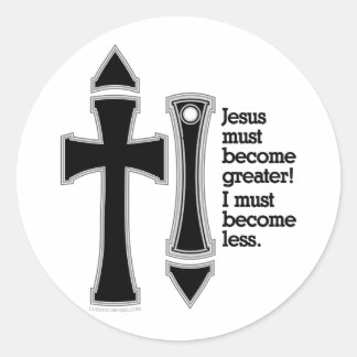 Greater-Less John 3-30-B Classic Round Sticker
