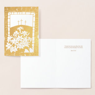 "Greater Love" Easter greeting John 15:13 Foil Card