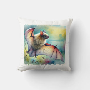 Greater Noctule Bat 120924AREF149 - Watercolor Cushion