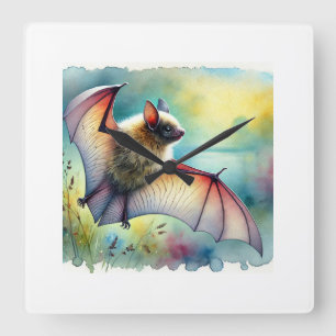 Greater Noctule Bat 120924AREF149 - Watercolor Square Wall Clock