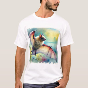 Greater Noctule Bat 120924AREF149 - Watercolor T-Shirt