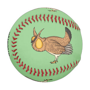 Greater prairie chicken cartoon illustration baseball