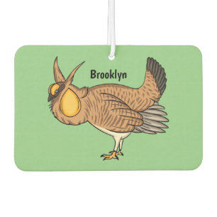 Greater prairie chicken cartoon illustration car air freshener