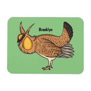 Greater prairie chicken cartoon illustration magnet