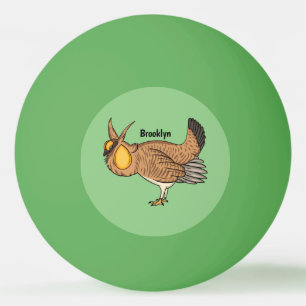 Greater prairie chicken cartoon illustration ping pong ball