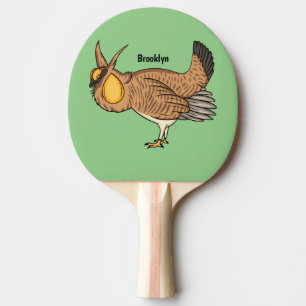 Greater prairie chicken cartoon illustration ping pong paddle