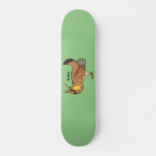 Greater prairie chicken cartoon illustration skateboard