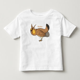 Greater prairie chicken cartoon illustration toddler T-Shirt