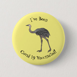 Greater rhea bird cartoon illustration 6 cm round badge