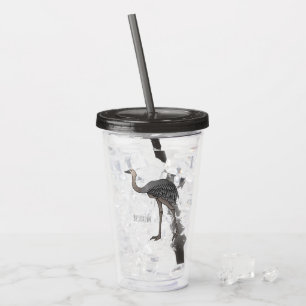 Greater rhea bird cartoon illustration  acrylic tumbler