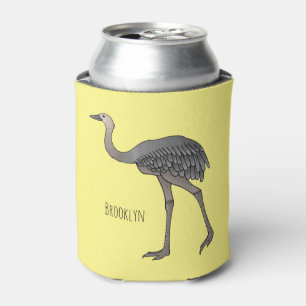 Greater rhea bird cartoon illustration can cooler