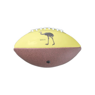 Greater rhea bird cartoon illustration football