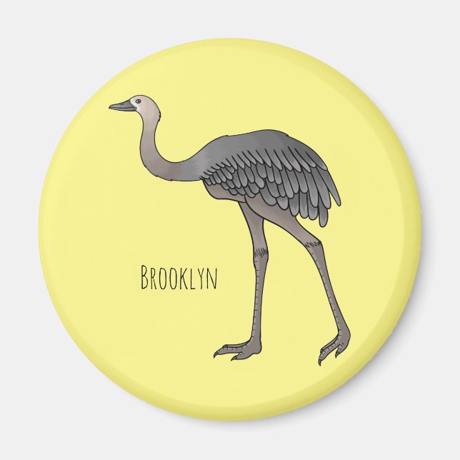 Greater rhea bird cartoon illustration  magnet (Front)