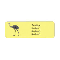 Greater rhea bird cartoon illustration