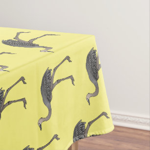 Greater rhea bird cartoon illustration tablecloth